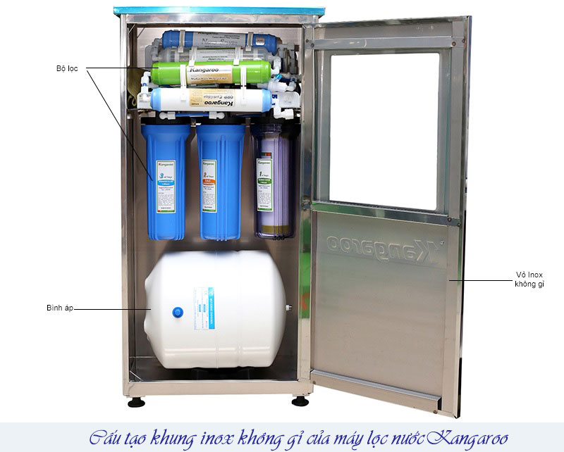 Cấu tạo khung inox không gỉ của máy lọc nước Kangaroo Cấu tạo khung inox không gỉ của máy lọc nước Kangaroo